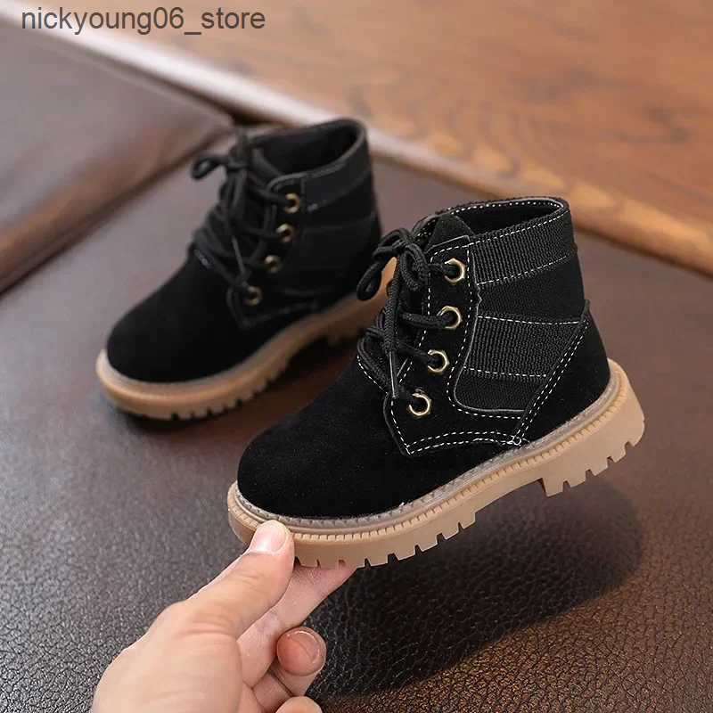 Boots Botas Autumn Spring Casual Sneakers Boots Baby Kids Short Boot Boys Shoes Child Side Zipper Solid Color Boot Toddler Desert Shoe L240910
