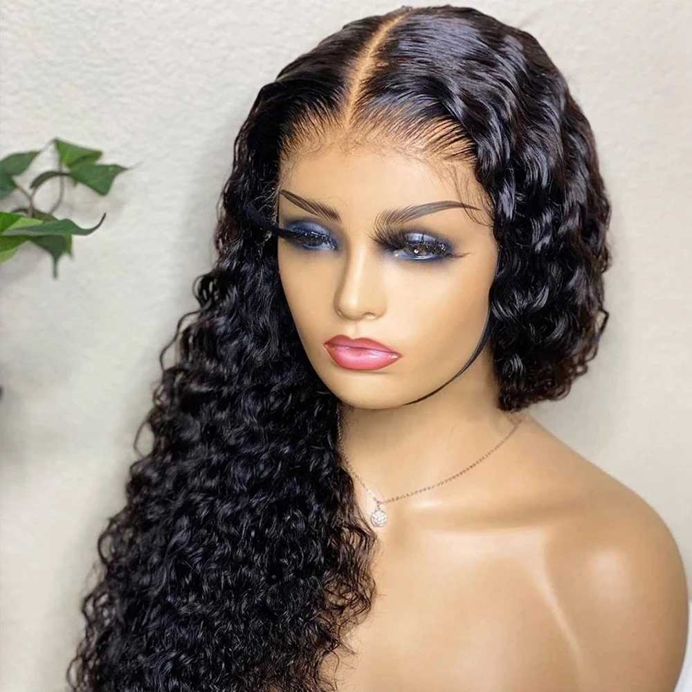 Deep Wave 13x4 Lace Wigs For Black Women Chocolate Brown Kinky Curly Lace Wig HD Transparent Curly Lace Closure Wig Glueless WigXJ241008