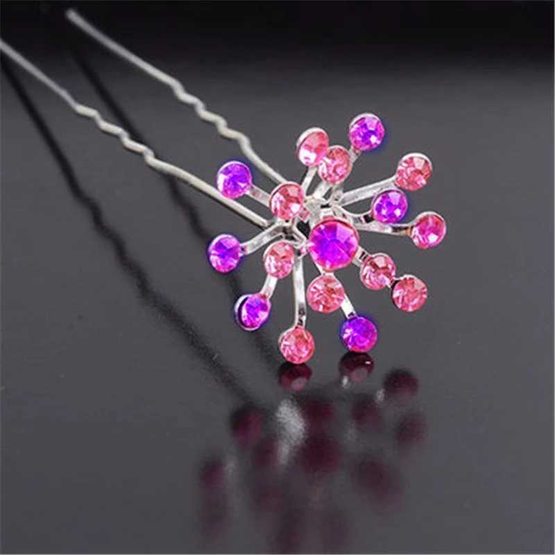Bridal hair accessories rhinestone flower crystal hair clip vintage Pave hair clip womens wedding party hair clip W241007