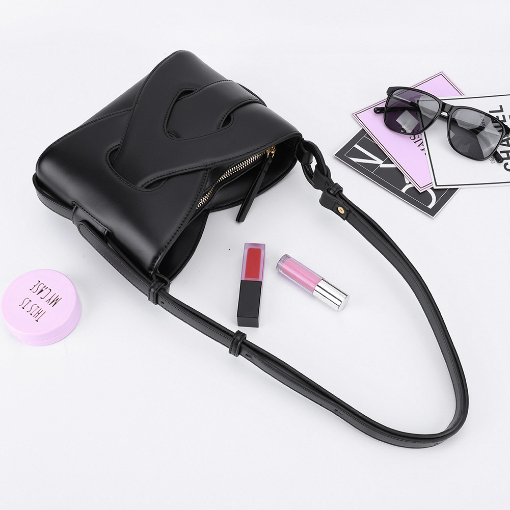 Intertwined Fashion Handbag PU Leather Chic Underarm With Adjustable Strap Trendy Crossbody Bag Solid Color Everyday Purse