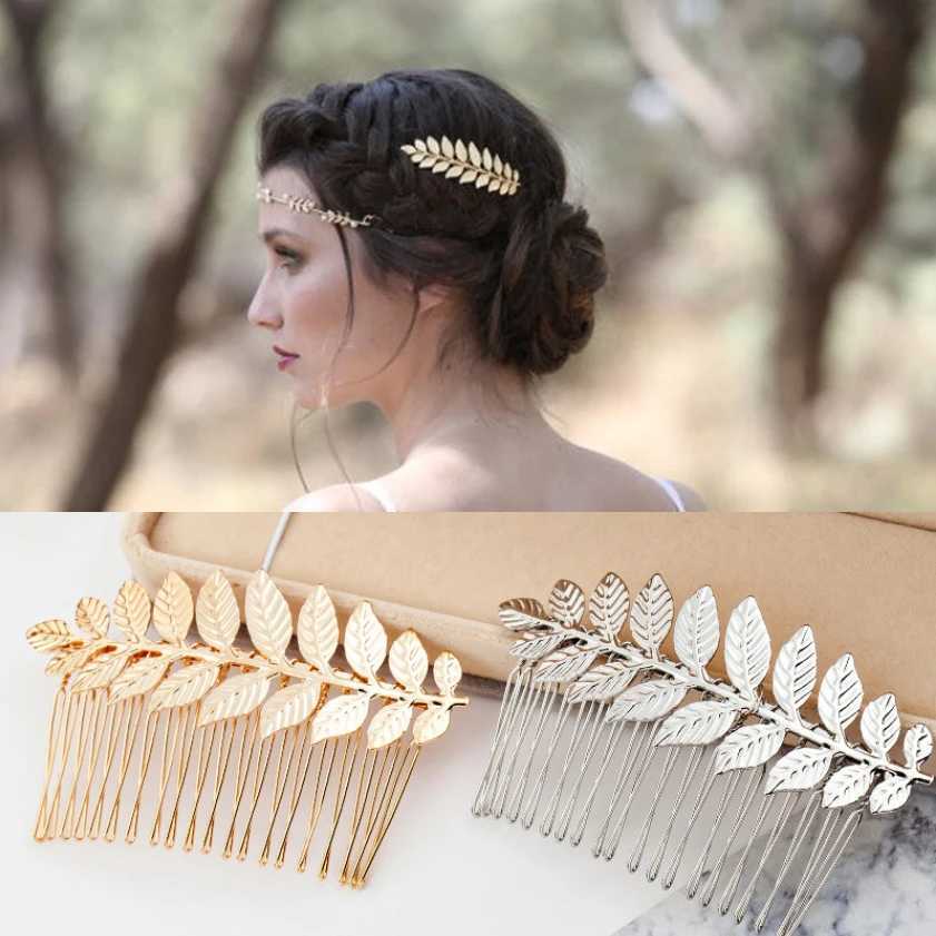 Wedding hair accessories womens leaf hair clips fashionable crystal bridal headpieces crystal hair combs girls jewelry gifts W241007