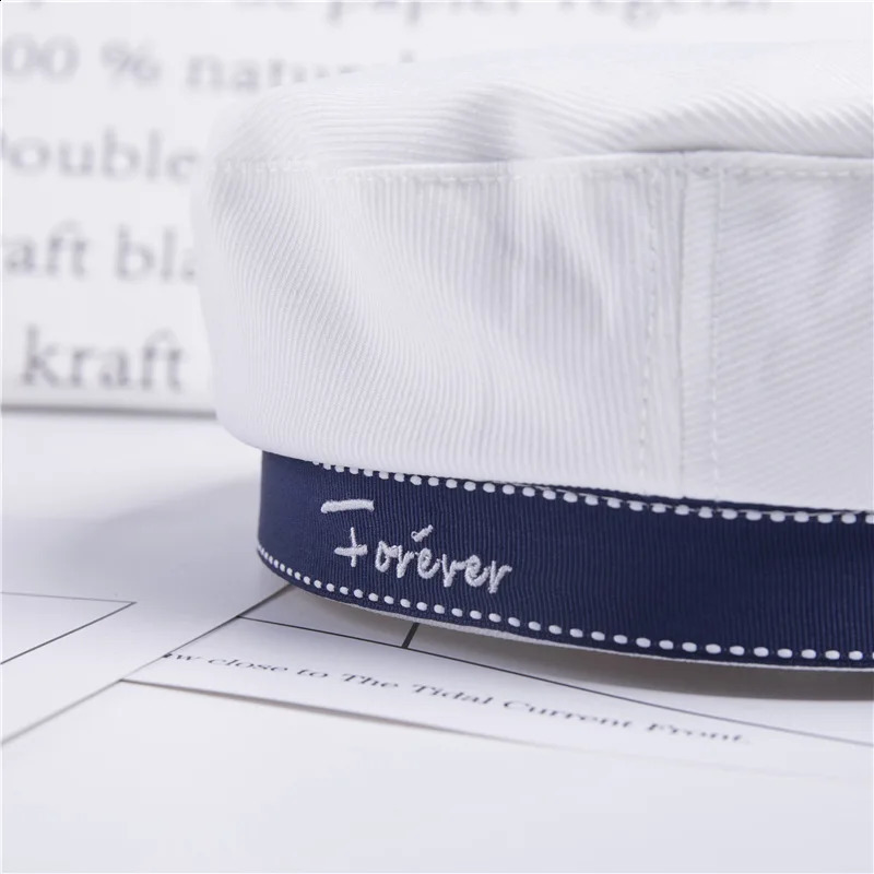 Womens Navy style Beret Sweet and Cute Bow Hat Cotton Outdoor Travel Gathering Together Female Painter Boina Hat 241007