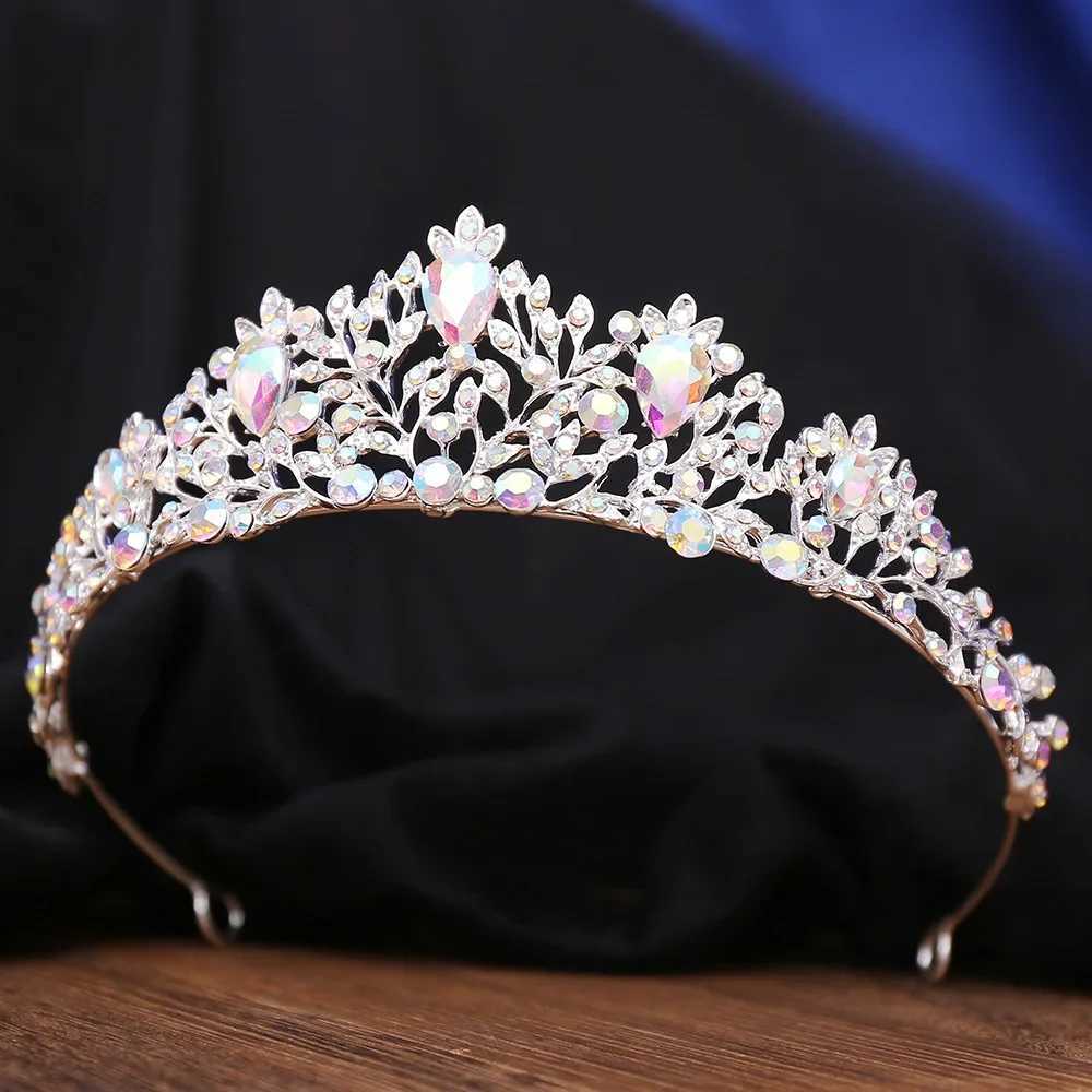 Minimalist Gemstone Crystal Crown Womens Hair Accessories Banquet Rhinestone Tiaras Wedding Jewelry Hair Accessories W241007