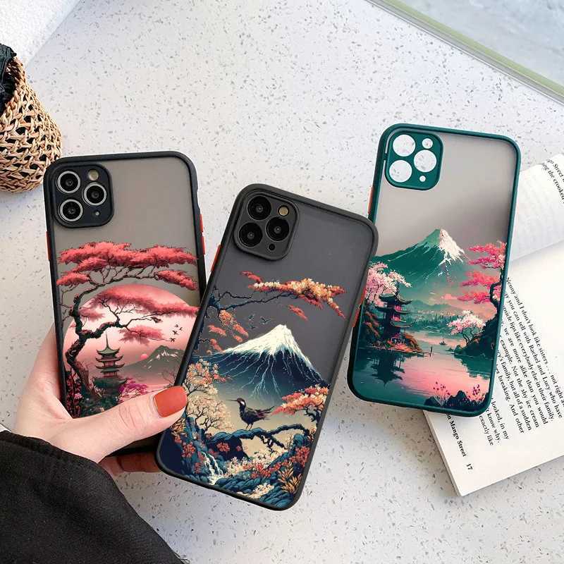 Cellphone Case Japanese Aesthetic Mount Fuji landscape phone case suitable for iPhone 7 8 Plus 16 14 13 12 11 15 Pro Max Mini XR X shockproof cover G2