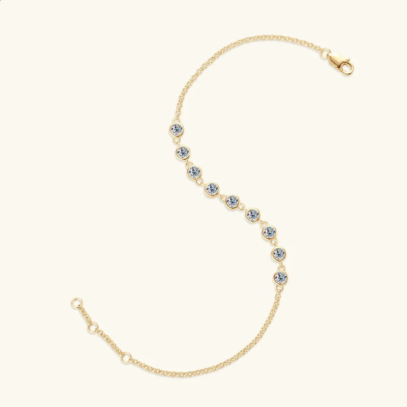 IOGOU Charm Round All Mo Silica Diamond Bracelet 925 Pure Silver Original Womens Bracelet High Quality Exquisite Jewelry 240929