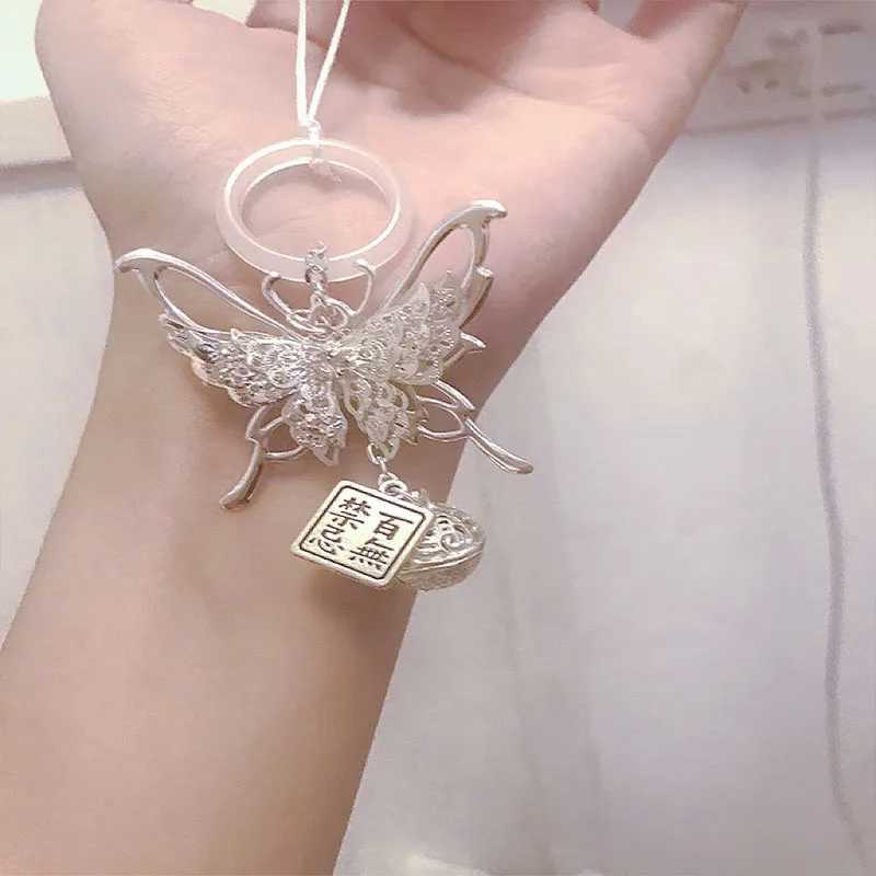 Anime Tian Guan Ci Fu Keychain Xie Lian Cosplay Heaven Officials Blessing Butterfly Beads Pendant Phone Chain JewelryX241008