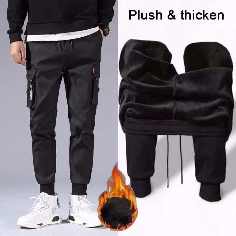 2023 Mens Trousers Autumn Korean Version Plush Lining Jogging Military Cargo Pants Casual Sports Winter Thickened Jogging PantsX241008