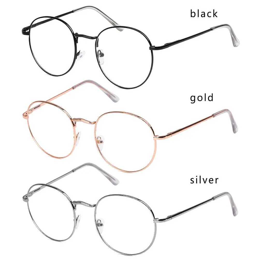 Vintage Metal Round Glasses Frame Women Men Clear Lens For Presbyopia Spectacles Eyeglasses Hyperopia Eyewear UnisexX241008