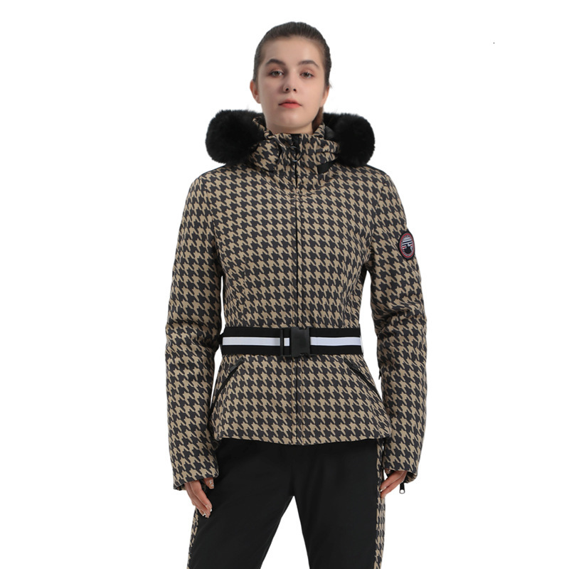 Gsou 2024 New Ski Jacket Women Thickening Snowboard Female Overalls Winter Windproof Waterproof Breathable Clothing Skiing Coat