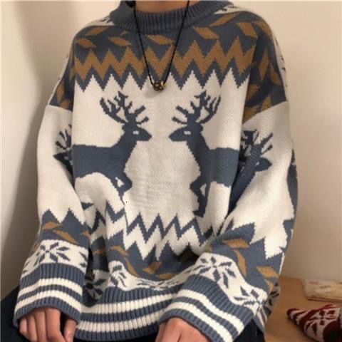 2024 designer's autumn and winter new men's and women's Christmas couple sweater Korean version slim fit fashionable knitted sweater su
