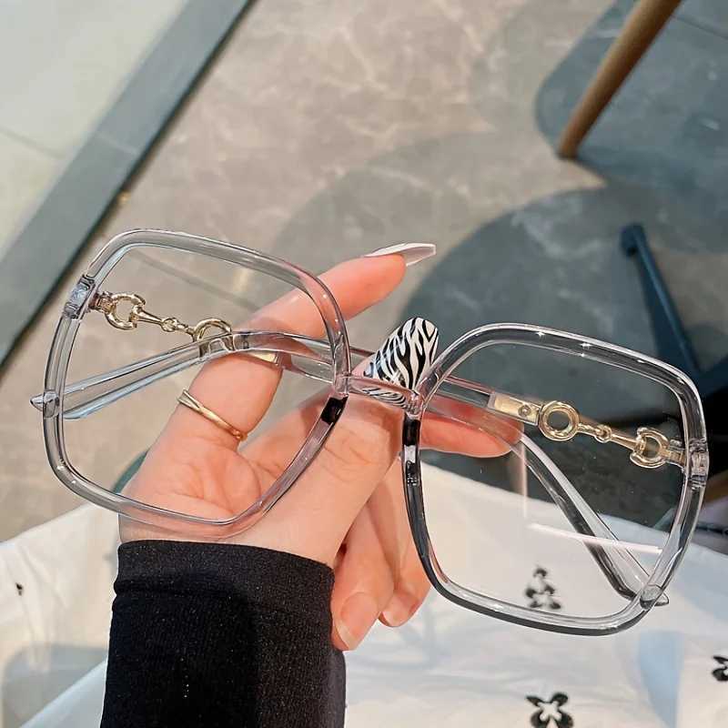 Oversize Blue Light Blocking Glasses Spectacles Lens Computer Eyeglasses For Women Unisex Relieve Eye GlassesX241008