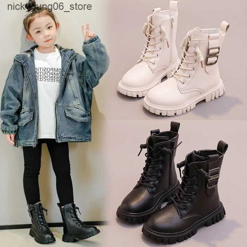 Boots Children Casual Shoes Autumn Winter Snow Boots Boys Shoes Fashion Leather Soft Antislip Girls Boots Baby Kids Sport Shoes L240910