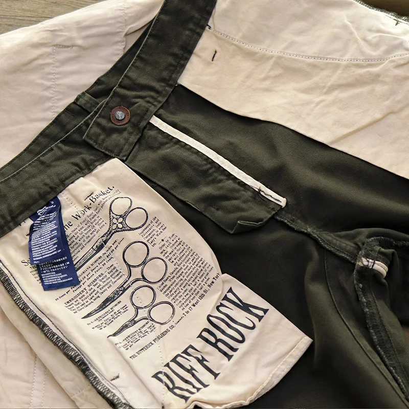 Spring New American Retro Twill Amekaji Chino Mens Simple 100% Cotton Wash Ultra Thin Straight Business Casual Pants CL241008