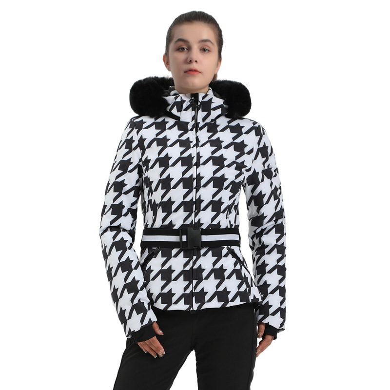 Gsou 2024 New Ski Jacket Women Thickening Snowboard Female Overalls Winter Windproof Waterproof Breathable Clothing Skiing Coat