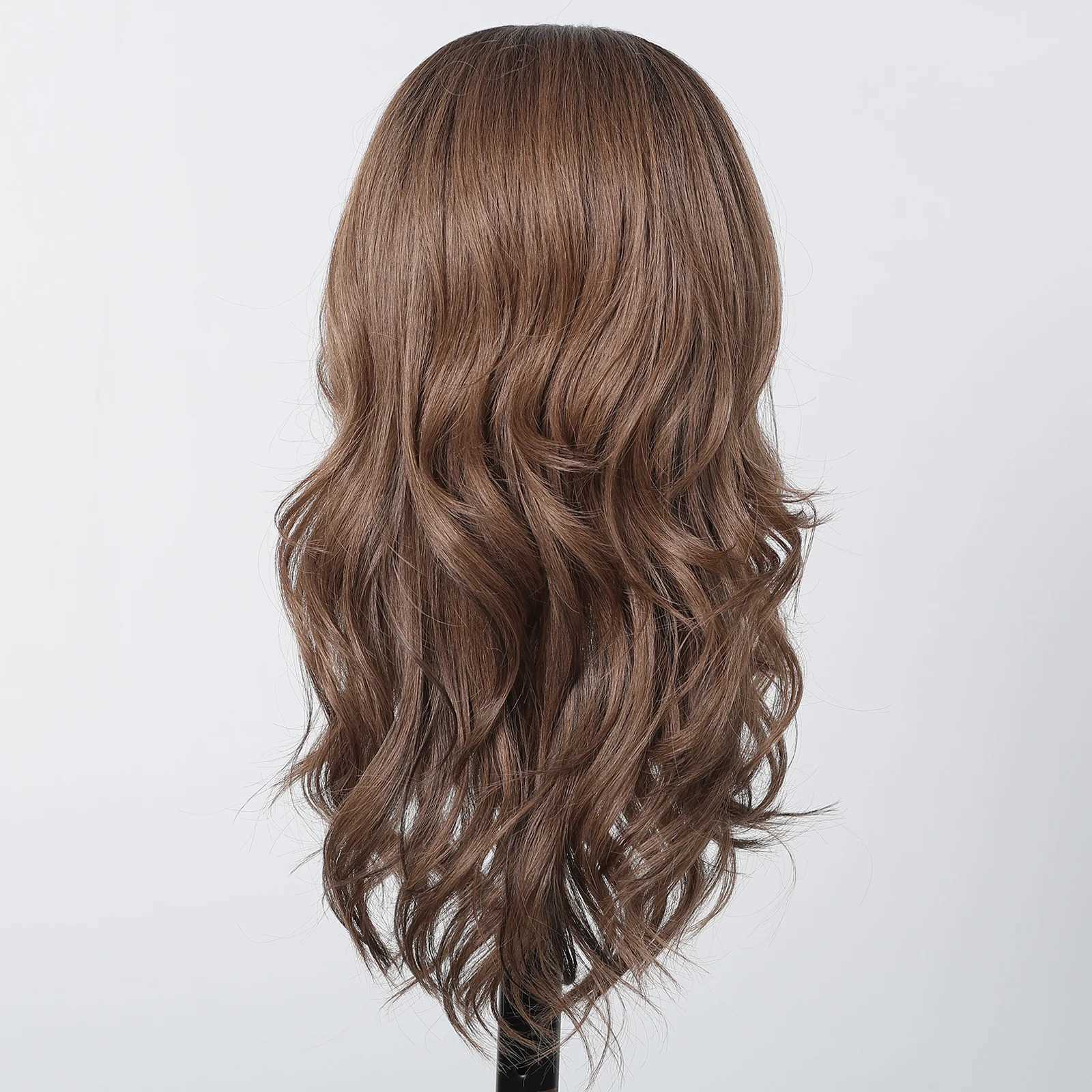 HENRY MARGU Honey Brown Synthetic Wigs Natural Wavy Wig for Women Ombre Brown Daily Soft Hair High Temperature Fiber Party UseXJ241008