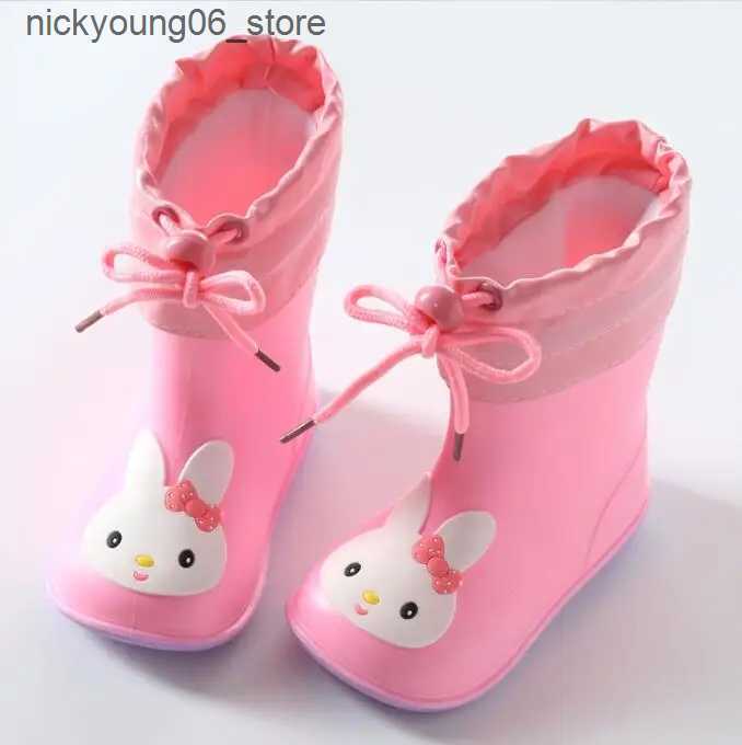 Boots Childrens Rain Boots Boy Girls Solid Colour Waterproof Rain Boots Comfy Non Slip Durable Water Shoes For Kids Outdoor L240910