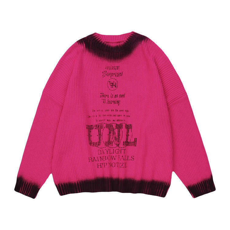 #OVDY 2023 American printed sweater with hand-painted craftsmanship, high-end oversize style top