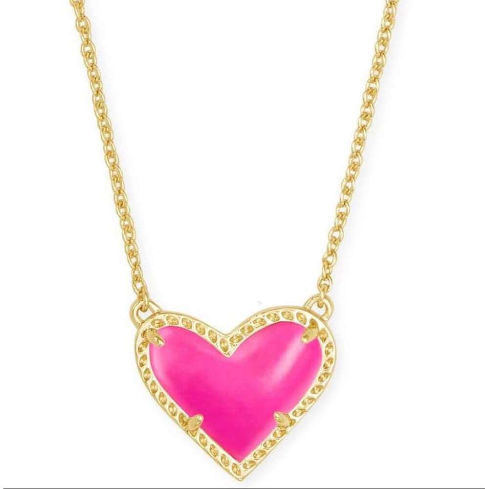 New Jewelry 14K gold designer necklace, heart-shaped adjustable length pendant women's necklace, party fashion gift jewelry