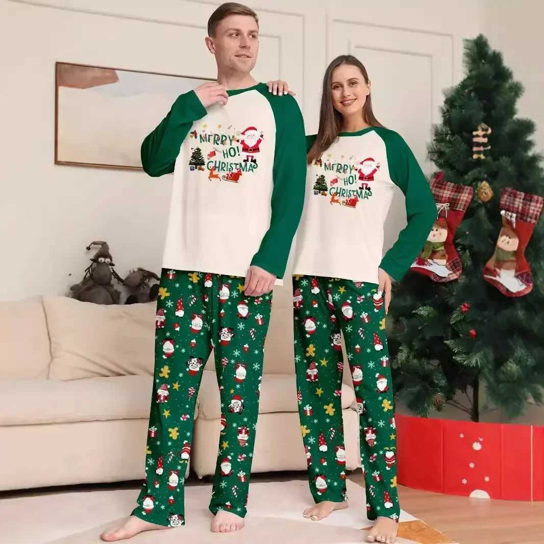 Christmas Pajama Set Family Match 2024 New Year Printing 2PCS Pajama Pants Printing Adult Childrens Christmas Baby Clothing W241008