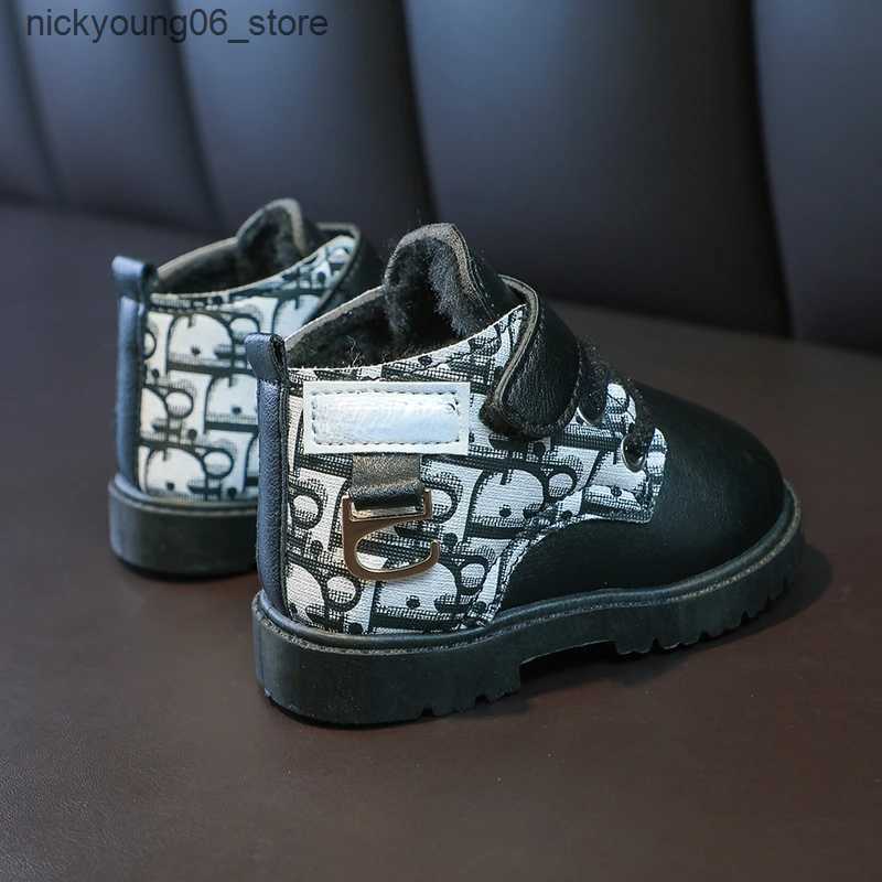 Boots Plush Children Snow Boots Winter Boot Anti Slip Baby Walking Shoes Warm Boys Ankle Boot Girl Cotton Boots Padded Boot Kid Shoes L240910