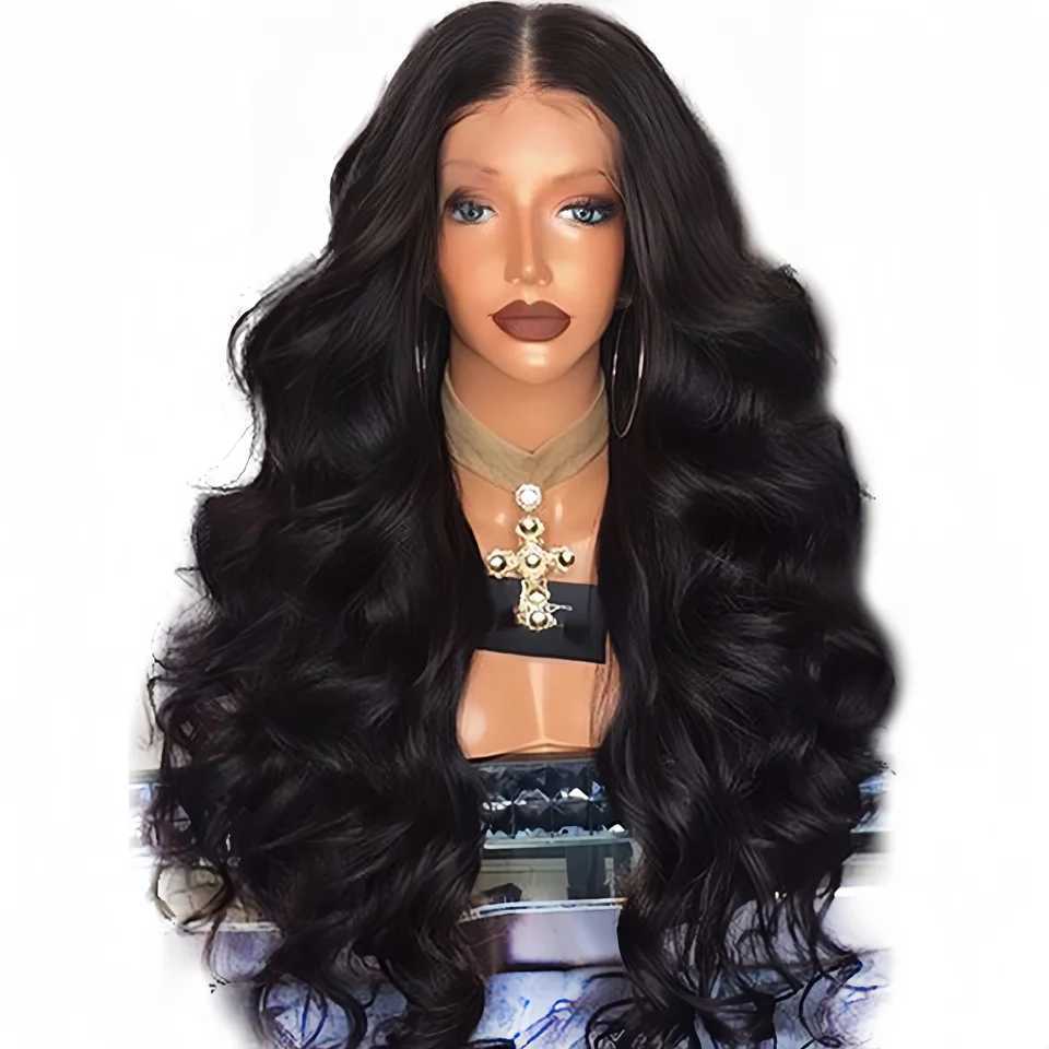 Wig in large waves long curly hair fluffy long black hair fashion synthetic fiber high temperature silk wig head coverXJ241008