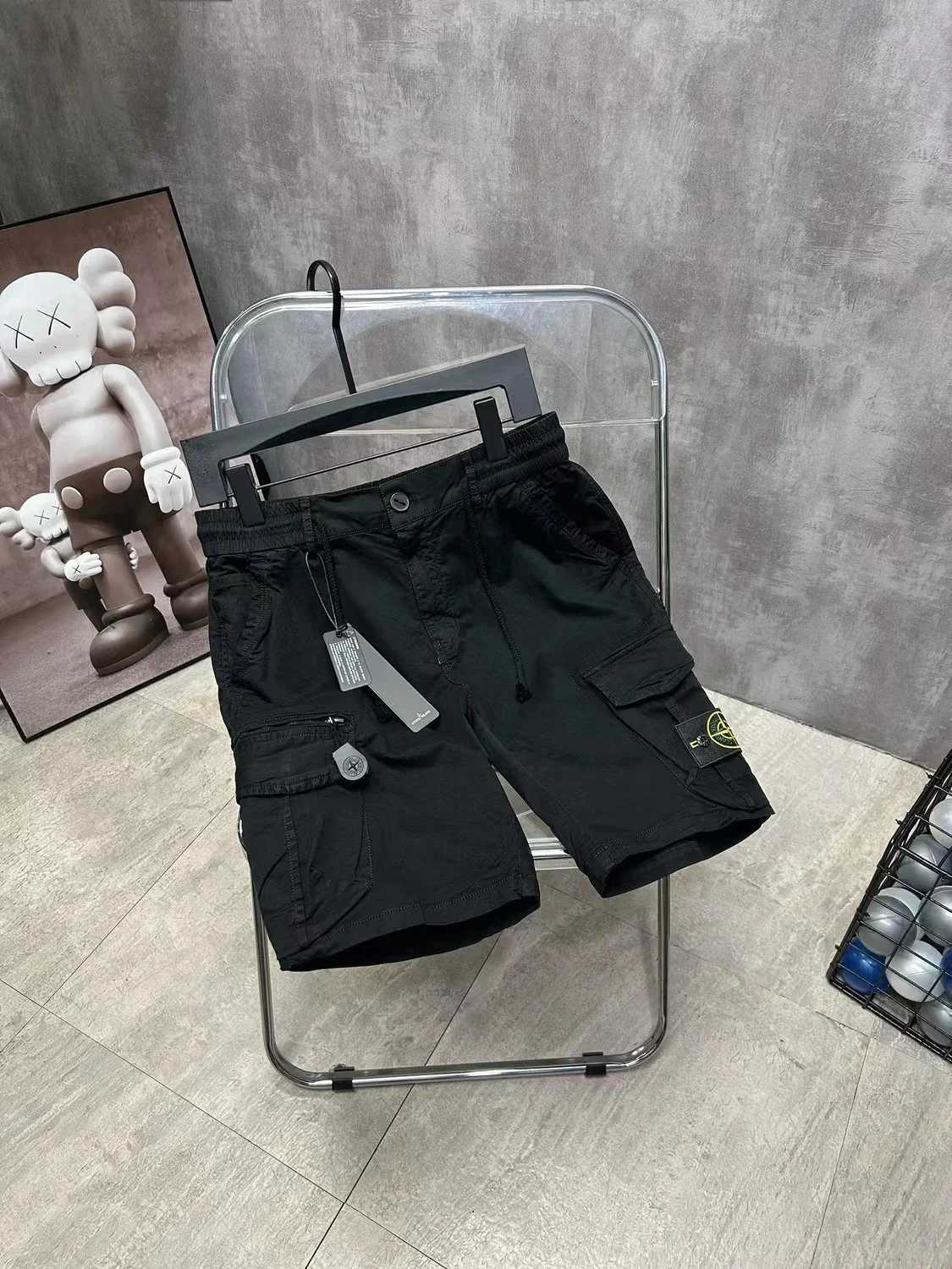 2023 New Classic Cuff Embroidered Loose Casual Cargo Shorts Mens Military Side Zipper Pocket Shorts Mens ShortsW240713