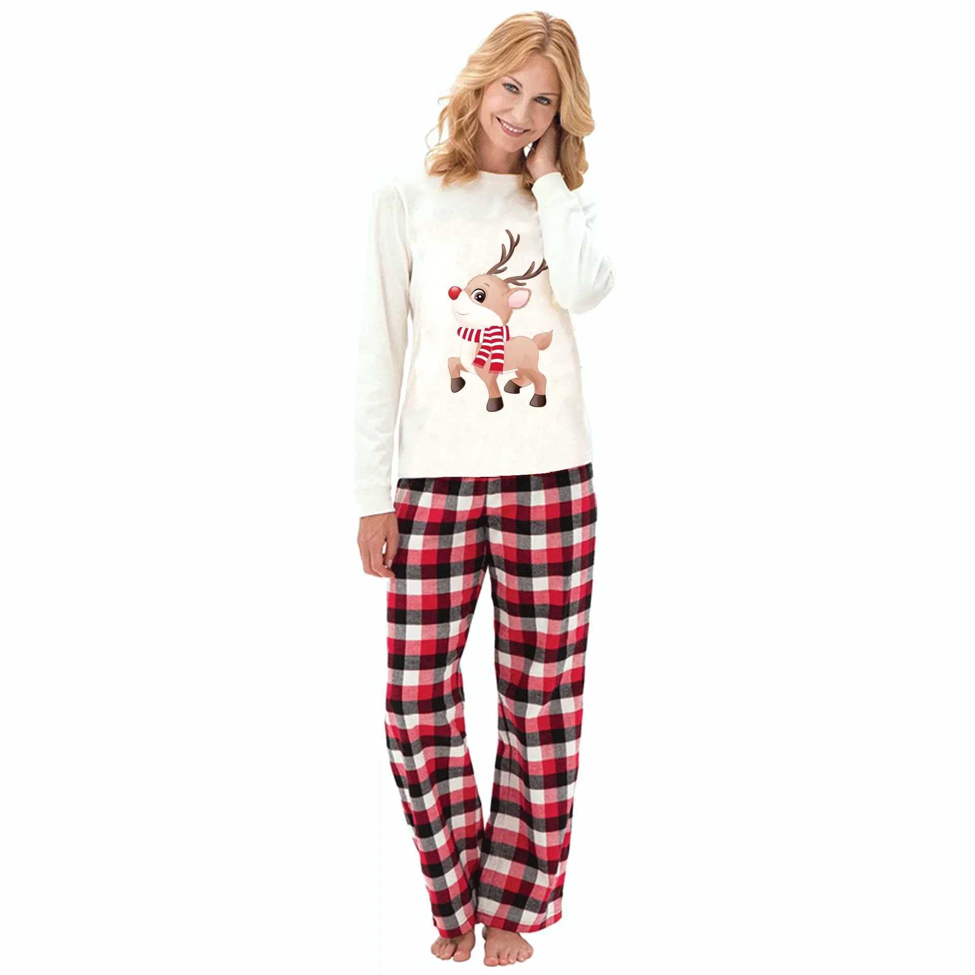 Christmas Camel Printed Pajama Set Suitable for Families Adults and Children Matching Set Cute Soft Clothing Set Baby and Dog Pants Christmas Appearan