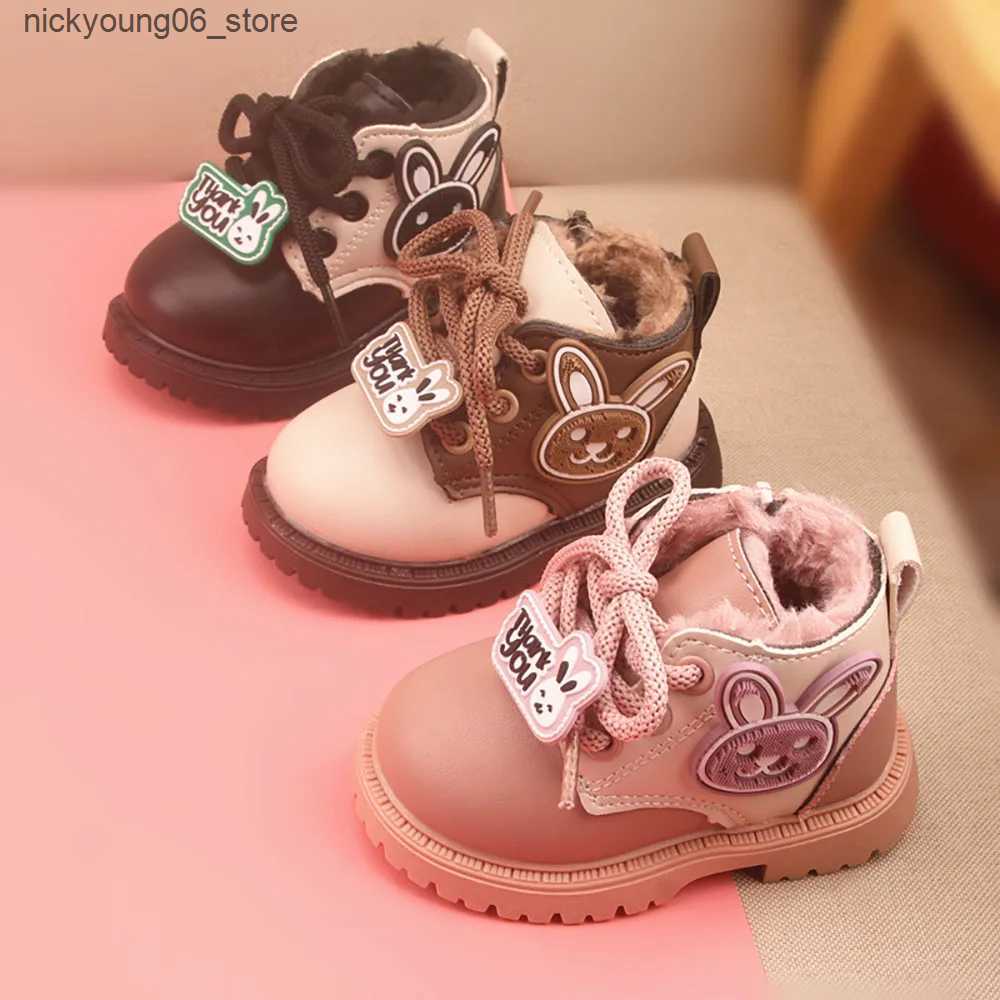Boots Winter Plush Boots For Little Girls Thick Warm Faux Fur Snow Boots For Kids Soft-soled Ergonomics Baby Girls Toddler Shoes L240910