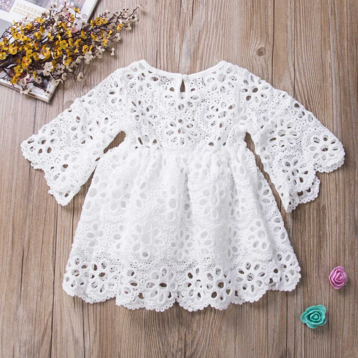 Fashion New Mother Daughter Matching Clothes White Lace Hollow Out Dress Mom Kids Parent-child Dress OutfitsXJ241008