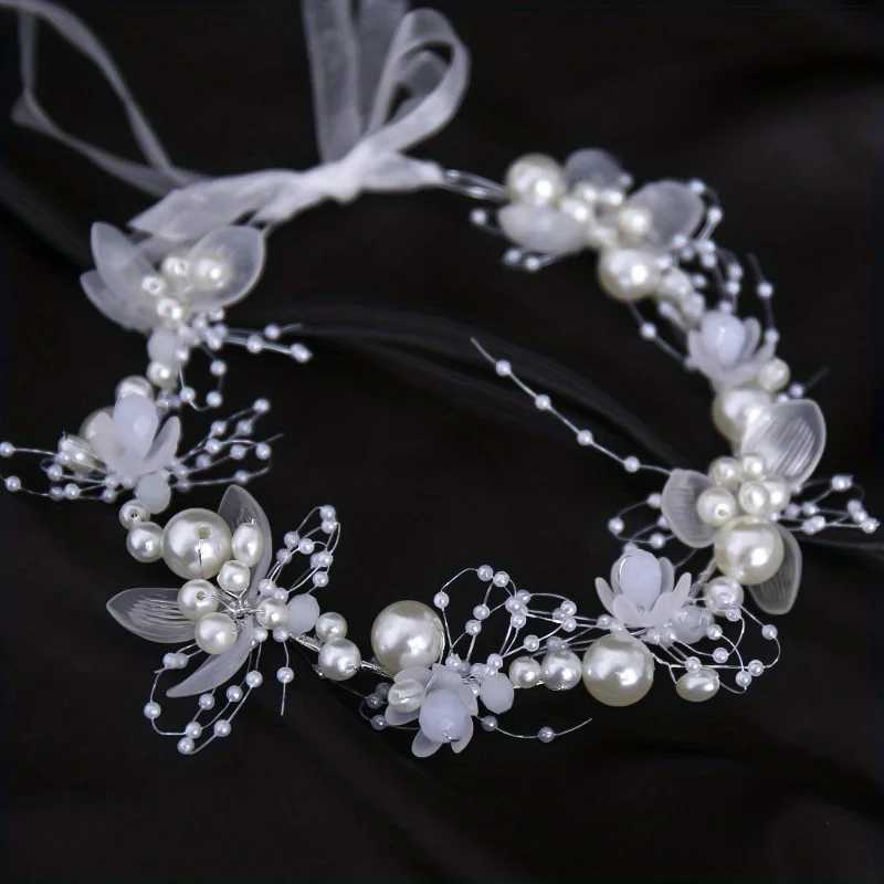 Pearl flower headbands hairbands womens parties Pageant bridal wedding hair accessories jewelry vine headbands gifts W241007