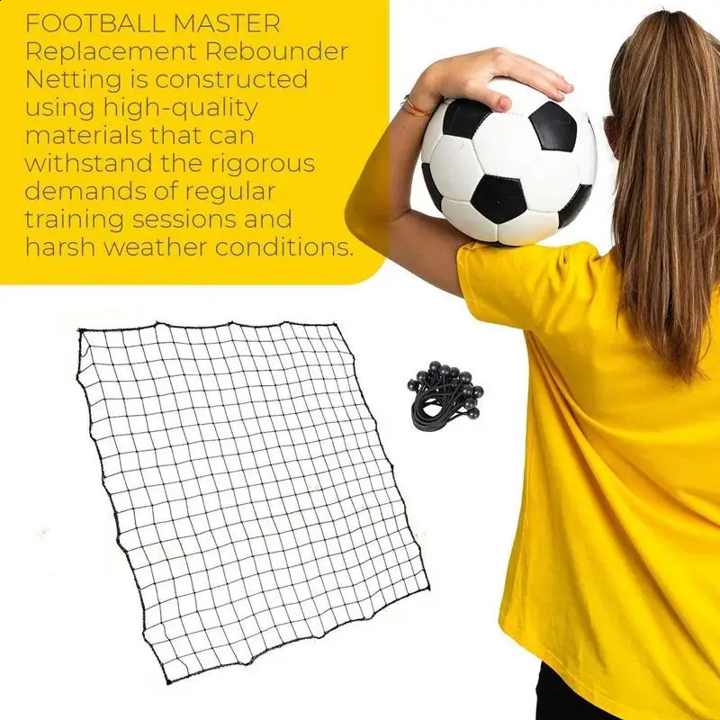 Football rebound net 3937x3937 inches equipped with 20 ropes football receiving tool for school use 241008