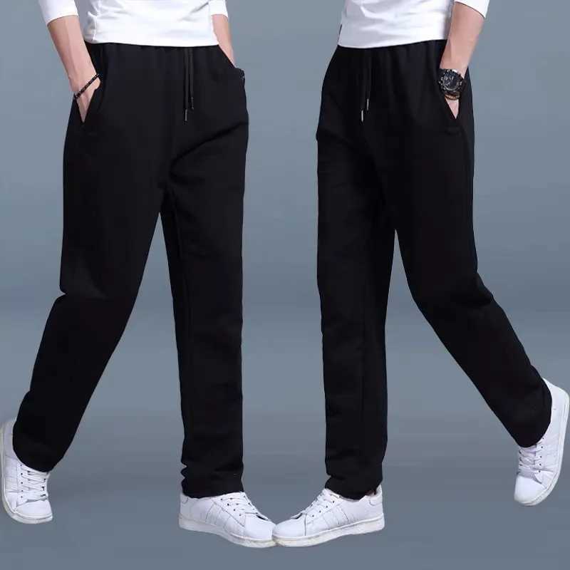 Men straight leg sports pants for spring and summer thin design solid color drawstring casual pants new loose fit sweatpantXJ250904