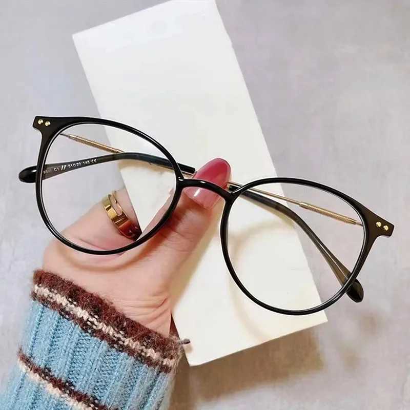 Men Women Luxury Round Frame Eyewear Anti-radiation Myopia Glasses Unisex Anti-fatigue Eyeglasses Fashion Near Sight GlassesX241008