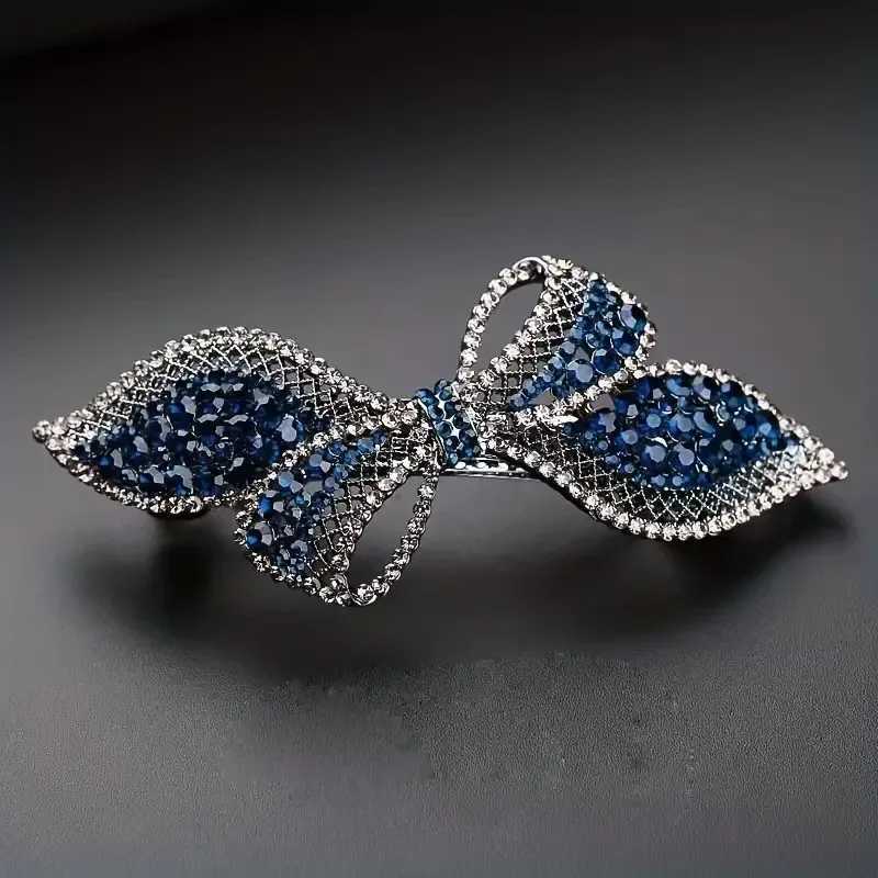 Fashionable and elegant zircon hollow bow womens hair clip retro luxury spring clip wearing mother jewelry gift W241007