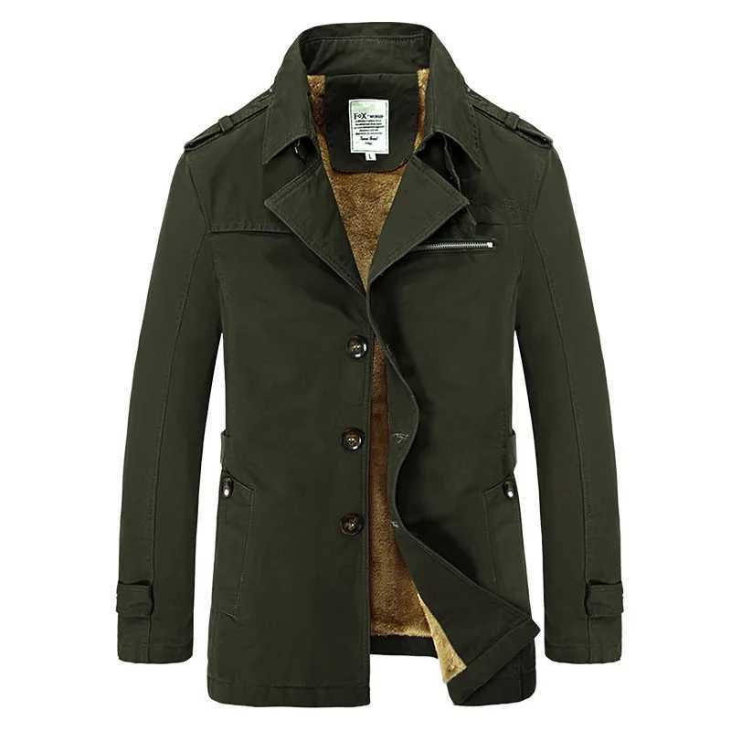 2022 Brand Business Leisure Long Winter Jacket Mens Trench Jacket Fashion Windproof Jacket Mens Coat Warm Plus Size M-5XL W241007