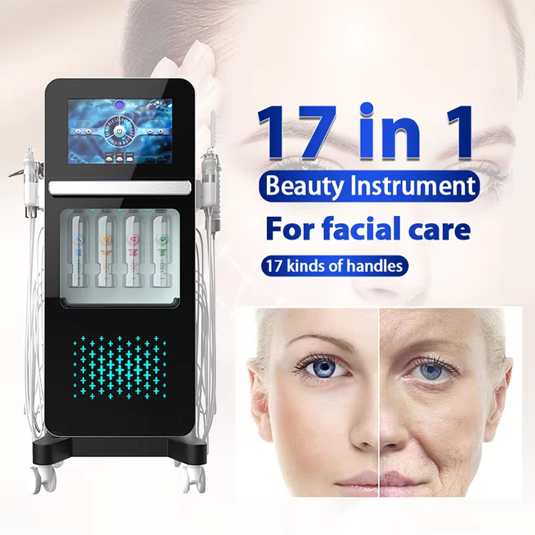 High End Multi-effect beauty Management Machine 17 in 1 Face Dermabrasion Aqua Peel Oxygen Jet Skin Revitalizer Moisturizing Diamond Peeling Salon