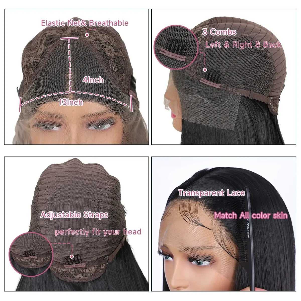 Vearda 13*4 Lace Front Synthetic Wig for Women - 150% Density Natural Looking Daily UseXJ241008