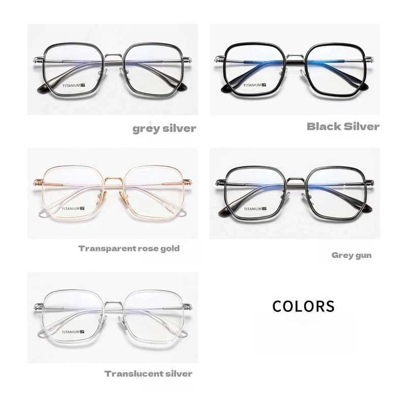 New Ring Titanium Frame Glasses Large Frame Korean Edition Glasses Frame Can Be Paired with Myopia GlassesX241008