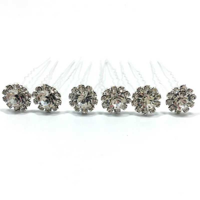 10/20 Fashion Wedding Brides Pearl Flower Transparent Crystal Water Diamond Hairpins Bridal Hairdressing Accessories W241007