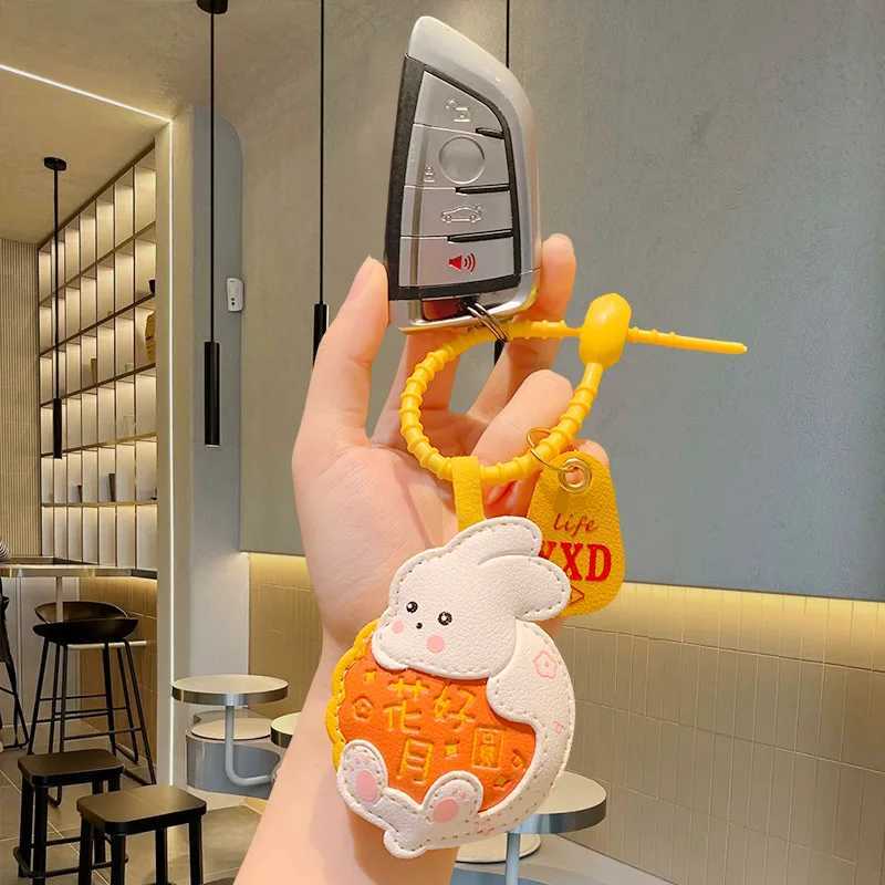 Pu Leather Simulation Rabbit Mid Autumn Festival Mooncake Keychain Chinese Style Mid Autumn Festival Mooncake Bag PendantX241008