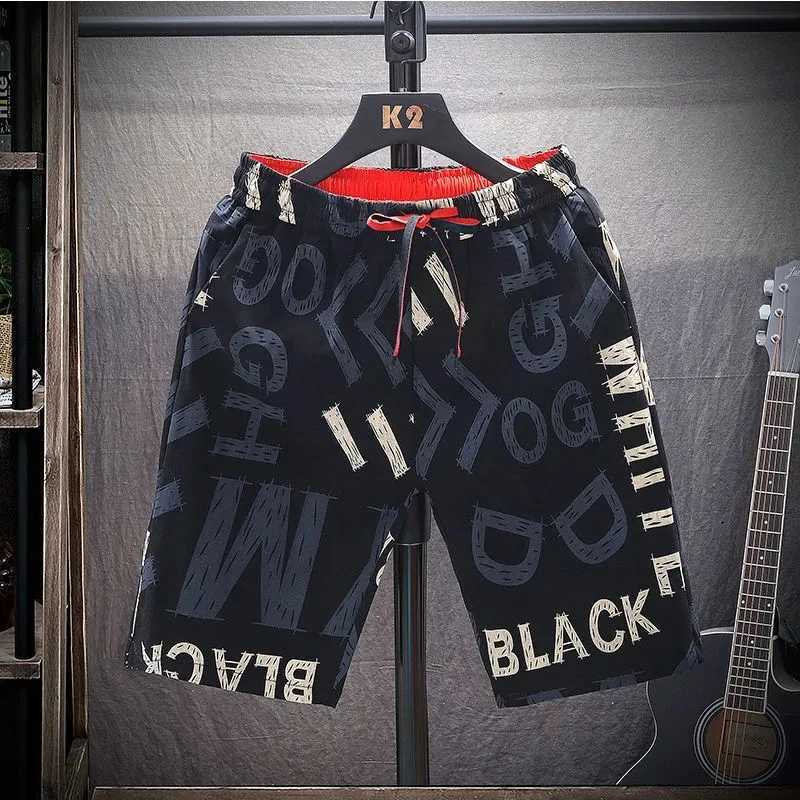 Mens new ice silk shorts summer fashion sports shorts mens casual quick drying beach shorts straight shortsW240713