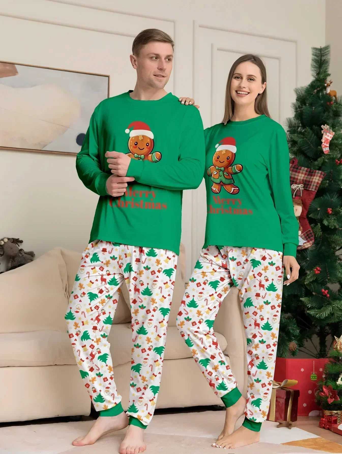 2024 New Christmas Pajama Set Cartoon Printing Home Soft Cute Adult Children Matching Clothing Baby Boys and Girls Clothing Family Appearance W241008