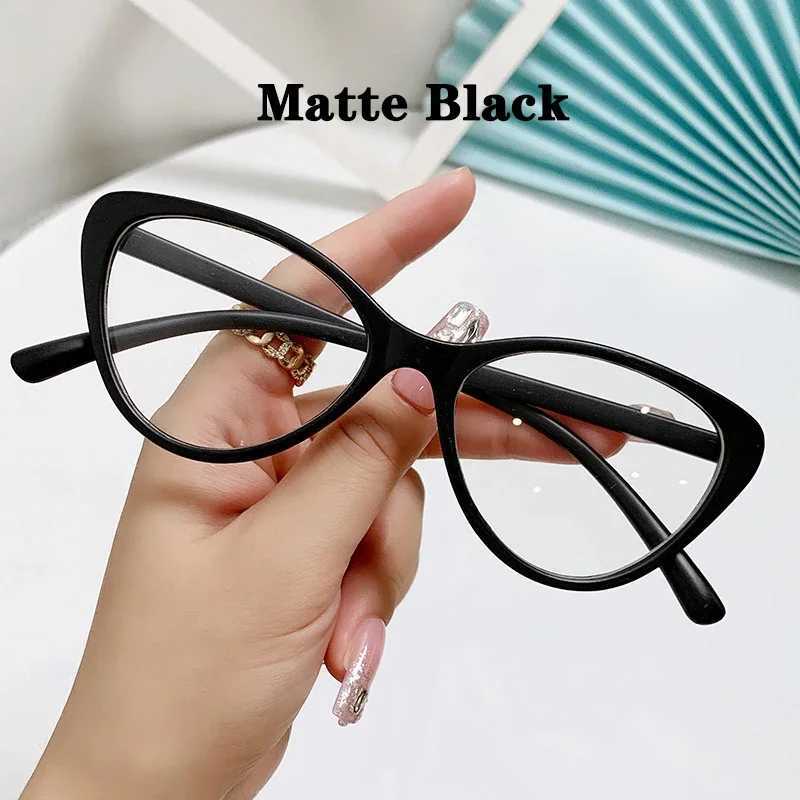 New Fashion Unisex Cat Eye Plain Glasses for Women Pc Frame Glasses for Party Eyeglasses Female Decorative Spectacles GlassesX241008