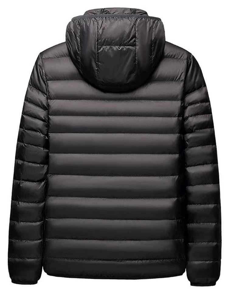 Mens thin puffer jacket Spring and Autumn Down Coat hooded cheap jacketXJ241008