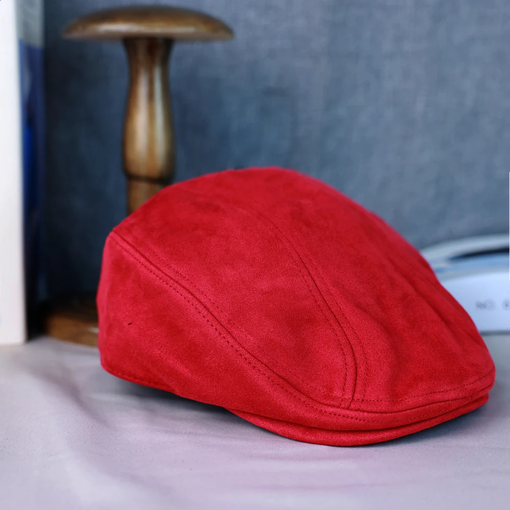 2025 Suede Mens Beret Spring/Summer/Winter Windproof Hat Painters Hat Fashion Retro Womens Hat 012 241007
