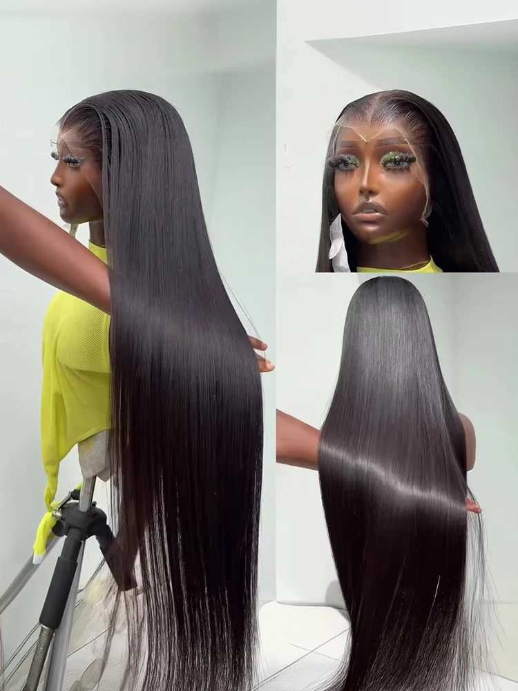 30 32 Inch HD Transparent Bone Straight 13x6 Lace Front Human Hair Wigs Brazilian Remy 13x4 Lace Frontal Glueless Wig For WomenXJ241008