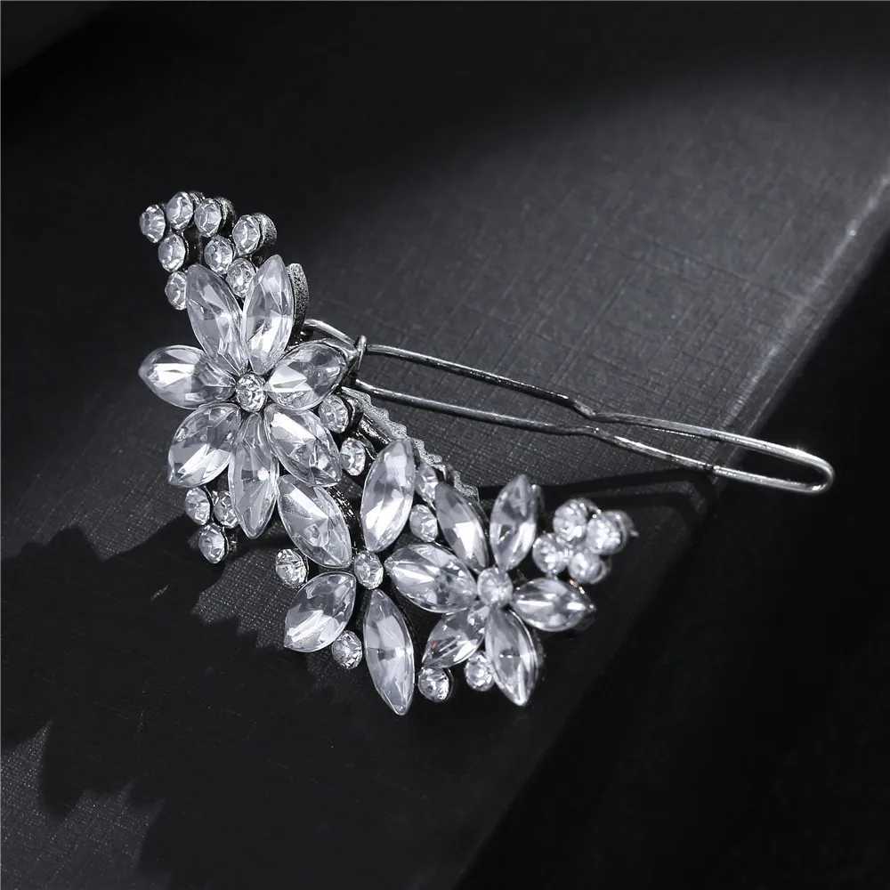 Fashionable ladies crystal rhinestones brides wedding lace hair clips hair accessories jewelry hair accessories W241007