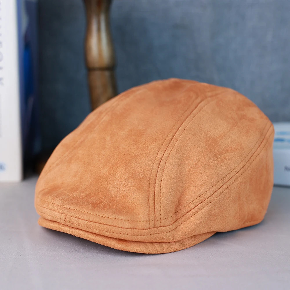 2025 Suede Mens Beret Spring/Summer/Winter Windproof Hat Painters Hat Fashion Retro Womens Hat 012 241007