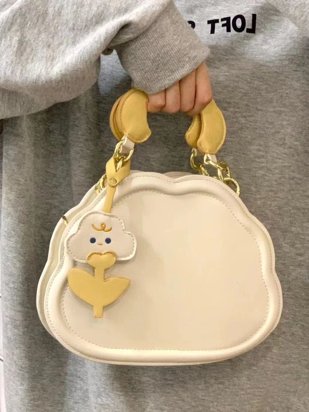 2024 New Designer Handbag Cream Cloud Summer Multi functional Handbag Cute Slant Shoulder Bag