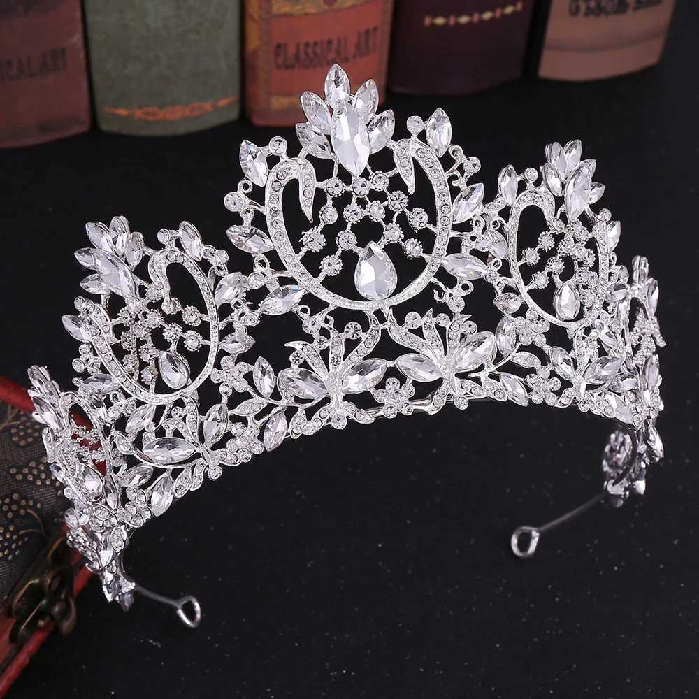 Baroque Luxury Crystal Rhinestone Tiaras and Crowns for Women Bride Retro Ball Diadem Bridal Wedding Accessories Jewelry W241007